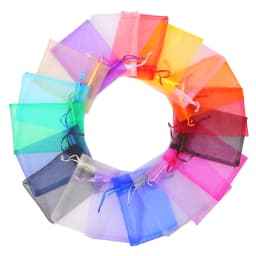50pcs 7x9 9x12 10x15 13x18cm Gift Organza Bags Drawable Wedding Party Decoration Gift Bags Display Packaging Jewelry Pouches