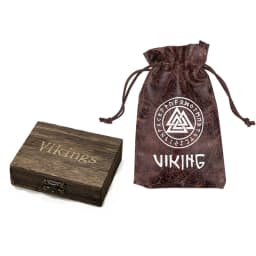 Viking Natural Wooden Boxes Retro PU Leather Bags Luxury Jewelry Packaging Handmade Vintage Storage Box Decorative Organizer