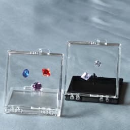 Transparent Diamond Box Gemstone Display Tray Floating Gem Packaging Storage Case Beads Display Showcase Gems Organizer Box
