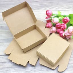 New 10Pcs 8x6x2cm White /Kraft /Black Jewelry Display Packing Box Handmade With Love Cardboard Gift Package & Wedding Favourite