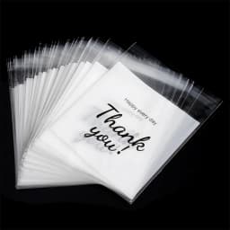 100pcs/lot Plastic Transparent Bags Self Adhesive Thank you Bag for DIY Candy Jewelry Display Packaging Cookies Storage Gift Bag