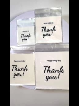100pcs/lot Plastic Transparent Bags Self Adhesive Thank you Bag for DIY Candy Jewelry Display Packaging Cookies Storage Gift Bag