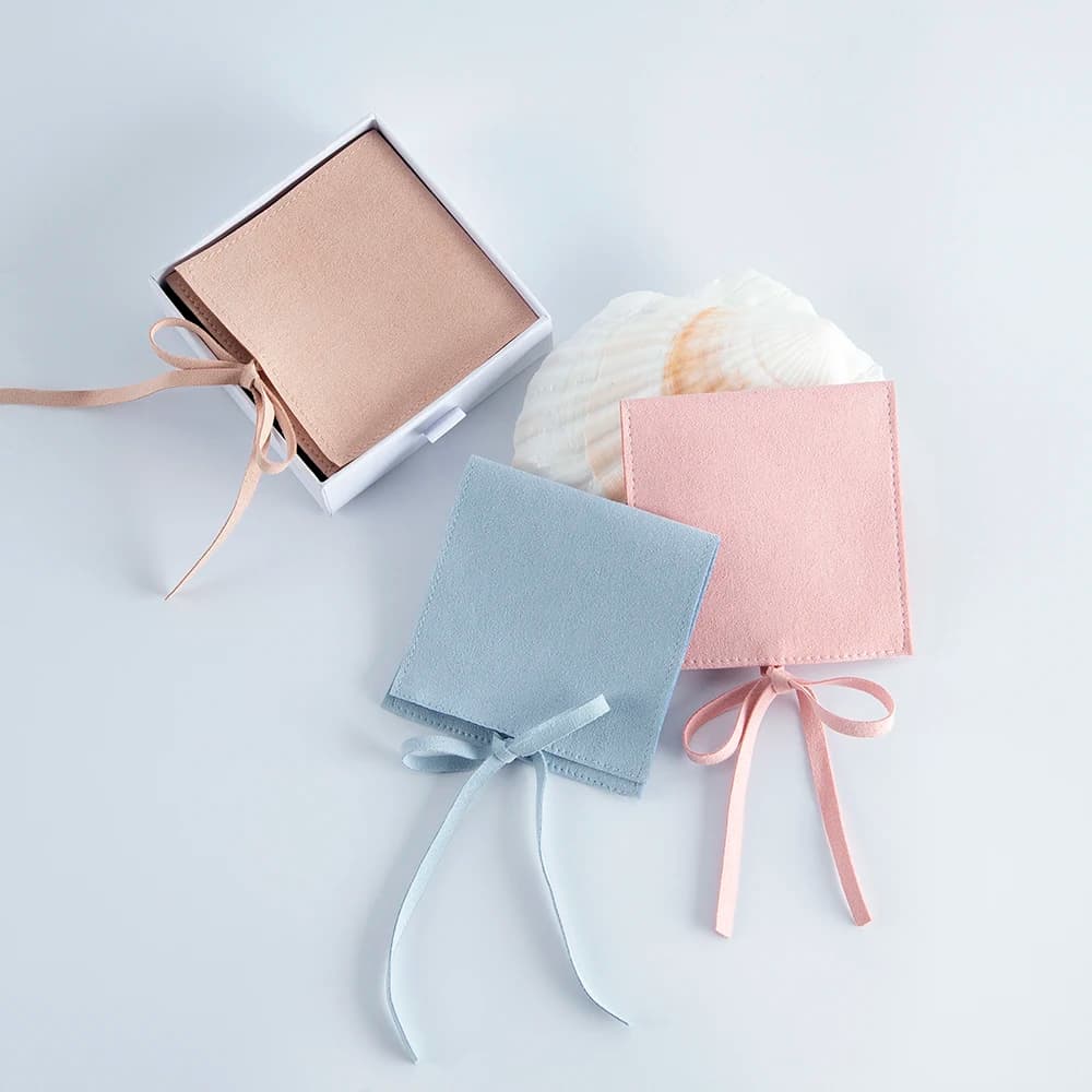 10pcs Microfiber Jewelry Packaging Pouches for Wedding Ring Earrings Necklace Christmas Presents Gift Bag Small Velvet Pouches