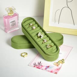 TAIMY Velvet Ring Display Tray Portable Ring Storage Case Custom Logo Jewelry Box High-end Business Display Tray