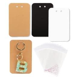 50pcs 7.5x12cm Keychain Packing Cards Kraft Paper Cards for DIY Jewelry Keychain Display Cardboard Keyrings Retail Price Tags