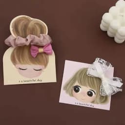 50pcs Cute Girl Cartoon Hair Clip Display Cards Hair Ties And Hair Accessories for Children Packaging Cards