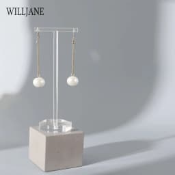 Transparent Acrylic Jewellers T Bar Earrings Display Holder Rack Jewelry Cabinet Window Earring Dangling Stand Photography Props