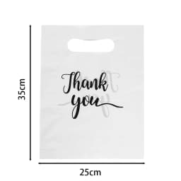 20Pcs/Lot Thank You Gift Bags Plastic Shopping Bag with Handle Poly Die Cut Plastic Merchandise Bag for Retail Small Business