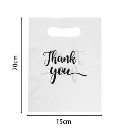 20Pcs/Lot Thank You Gift Bags Plastic Shopping Bag with Handle Poly Die Cut Plastic Merchandise Bag for Retail Small Business