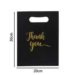 20Pcs/Lot Thank You Gift Bags Plastic Shopping Bag with Handle Poly Die Cut Plastic Merchandise Bag for Retail Small Business