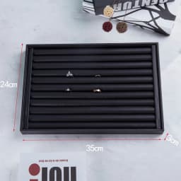 Black/White PU Leather Jewelry Pallet Necklace Tray for Storage Rings Bracelet Exhibition Jewelry Organizer Showcases
