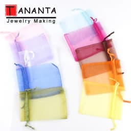 50pcs/lot 7x9cm 9x12cm Colorful Drawstring Organza Bags Jewelry Packaging Bags Wedding Party Decoration Gift Bags Candy Pouches