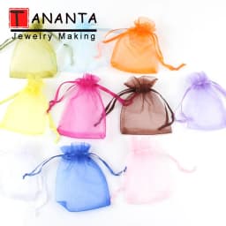 50pcs/lot 7x9cm 9x12cm Colorful Drawstring Organza Bags Jewelry Packaging Bags Wedding Party Decoration Gift Bags Candy Pouches