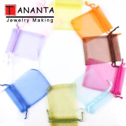 50pcs/lot 7x9cm 9x12cm Colorful Drawstring Organza Bags Jewelry Packaging Bags Wedding Party Decoration Gift Bags Candy Pouches
