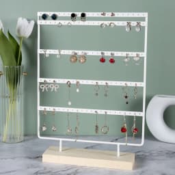 Jewellery Display Rack White/Black Metal Wooden 24/36/44/66/88/110/144 holes Stand for Earrings Jewelry Stud Earrings Holder