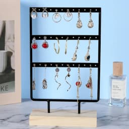 Jewellery Display Rack White/Black Metal Wooden 24/36/44/66/88/110/144 holes Stand for Earrings Jewelry Stud Earrings Holder