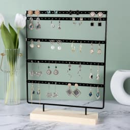 Jewellery Display Rack White/Black Metal Wooden 24/36/44/66/88/110/144 holes Stand for Earrings Jewelry Stud Earrings Holder