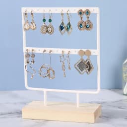 Jewellery Display Rack White/Black Metal Wooden 24/36/44/66/88/110/144 holes Stand for Earrings Jewelry Stud Earrings Holder