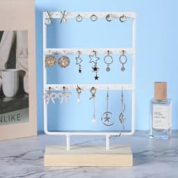 Jewellery Display Rack White/Black Metal Wooden 24/36/44/66/88/110/144 holes Stand for Earrings Jewelry Stud Earrings Holder