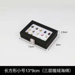 Gemstone Diamond Jewelery Display Storage Transparent Glass Lid Box Pendant Earrings Gem Stone Holder Organizer case