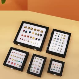 Gemstone Diamond Jewelery Display Storage Transparent Glass Lid Box Pendant Earrings Gem Stone Holder Organizer case