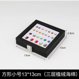 Gemstone Diamond Jewelery Display Storage Transparent Glass Lid Box Pendant Earrings Gem Stone Holder Organizer case