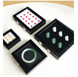 Gemstone Diamond Jewelery Display Storage Transparent Glass Lid Box Pendant Earrings Gem Stone Holder Organizer case