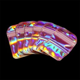 50pcs/Lot Iridescent Ziplock Bags Transparent Laser Thicken Plastic Seal Bags for Jewelry Earrings Pendants Display Handicrafts