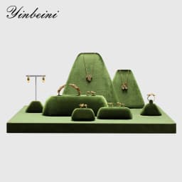 Yinbeini Jewelry Display Stand Set Rings Earrings Necklaces Bracelets Pendants Organizer Rack Boutique Store Showcase TB043