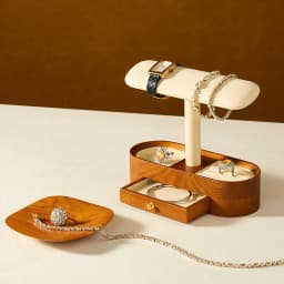 Luxury Wooden Multifunctional Jewelry Organizer with Watch Display Stand Classified Storage for Exquisite Jewelry & Watch Holder