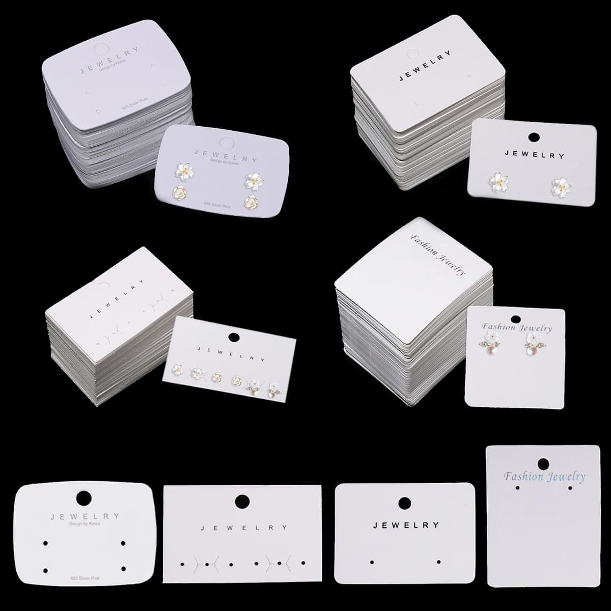 50Pcs Cardboard Paper Package Earring Cards For Ear Studs Hanging Board Plain Jewelry Accessories Display Holder Tag Gift
