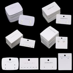 50Pcs Cardboard Paper Package Earring Cards For Ear Studs Hanging Board Plain Jewelry Accessories Display Holder Tag Gift