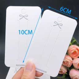 50Pcs White Bow Cards Barrettes Hairpin Display Cards for DIY Girls Hair Jewelry Packaging Paper Card Retail Holder Tags