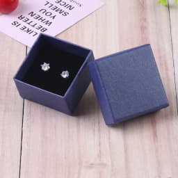 5Pcs 5x5x3cm Jewelry Gift Box Ring Earring Organizer Display Stud Packaging Travel Accessories Black Sponge Case Wedding Favors