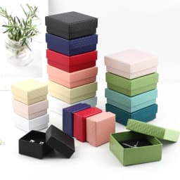 5Pcs 5x5x3cm Jewelry Gift Box Ring Earring Organizer Display Stud Packaging Travel Accessories Black Sponge Case Wedding Favors