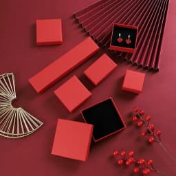 5Pcs 5x5x3cm Jewelry Gift Box Ring Earring Organizer Display Stud Packaging Travel Accessories Black Sponge Case Wedding Favors
