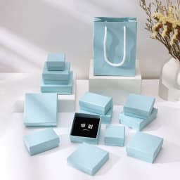 5Pcs 5x5x3cm Jewelry Gift Box Ring Earring Organizer Display Stud Packaging Travel Accessories Black Sponge Case Wedding Favors