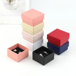 5Pcs 5x5x3cm Jewelry Gift Box Ring Earring Organizer Display Stud Packaging Travel Accessories Black Sponge Case Wedding Favors