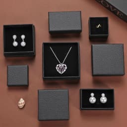 5Pcs 5x5x3cm Jewelry Gift Box Ring Earring Organizer Display Stud Packaging Travel Accessories Black Sponge Case Wedding Favors