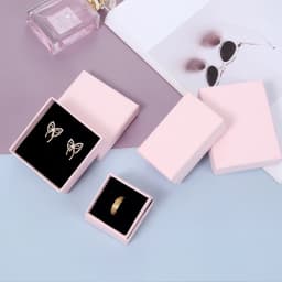 5Pcs 5x5x3cm Jewelry Gift Box Ring Earring Organizer Display Stud Packaging Travel Accessories Black Sponge Case Wedding Favors