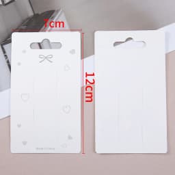 50pcs/lot 12x7cm White Bowknot Display Cards Kraft Paper Card for DIY Jewelry Hair Clips Hairpins Packaging Tags Retail Label