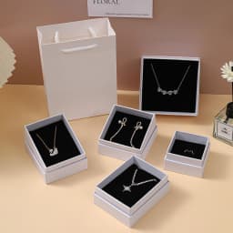10Pcs Elegant Jewelry Paper Box Kraft Gift Bag Packaging Earrings Rings Necklace Pendant Bracelet Brooch Watch Crystal Organizer