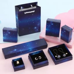 10Pcs Elegant Jewelry Paper Box Kraft Gift Bag Packaging Earrings Rings Necklace Pendant Bracelet Brooch Watch Crystal Organizer