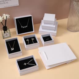 10Pcs Elegant Jewelry Paper Box Kraft Gift Bag Packaging Earrings Rings Necklace Pendant Bracelet Brooch Watch Crystal Organizer