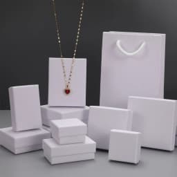10Pcs Elegant Jewelry Paper Box Kraft Gift Bag Packaging Earrings Rings Necklace Pendant Bracelet Brooch Watch Crystal Organizer