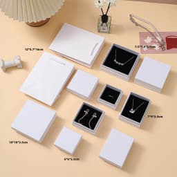 10Pcs Elegant Jewelry Paper Box Kraft Gift Bag Packaging Earrings Rings Necklace Pendant Bracelet Brooch Watch Crystal Organizer