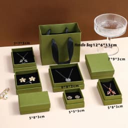 10Pcs Elegant Jewelry Paper Box Kraft Gift Bag Packaging Earrings Rings Necklace Pendant Bracelet Brooch Watch Crystal Organizer