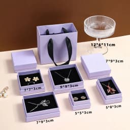 10Pcs Elegant Jewelry Paper Box Kraft Gift Bag Packaging Earrings Rings Necklace Pendant Bracelet Brooch Watch Crystal Organizer