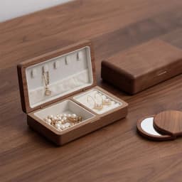 Travel Retro Wooden Jewelry Box Packing Wedding Ring Necklace Bracelet Organizer Women Men Display Box Gift for Couple