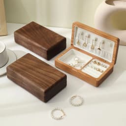 Travel Retro Wooden Jewelry Box Packing Wedding Ring Necklace Bracelet Organizer Women Men Display Box Gift for Couple